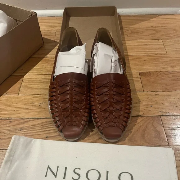 Nisolo Men\'s Tan Leather Woven Loafers Alejandro Woven Slip-On 2.0 Woven Brown main image 4